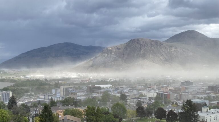 Image of Kamloops during a storm